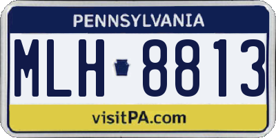 PA license plate MLH8813