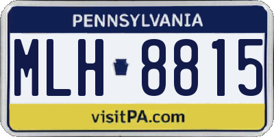 PA license plate MLH8815