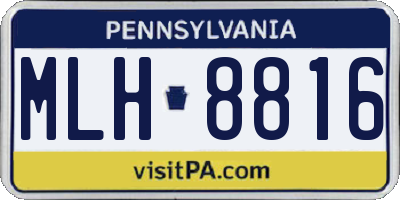 PA license plate MLH8816
