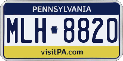 PA license plate MLH8820