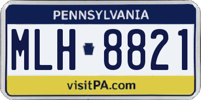 PA license plate MLH8821