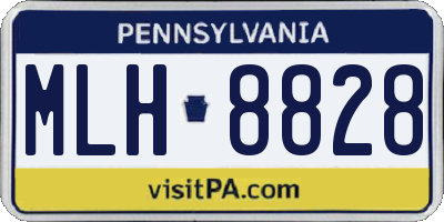 PA license plate MLH8828