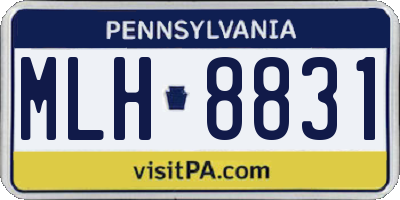 PA license plate MLH8831