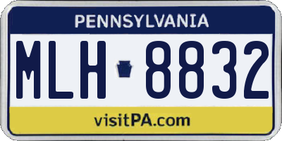 PA license plate MLH8832