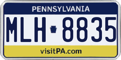PA license plate MLH8835