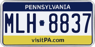 PA license plate MLH8837