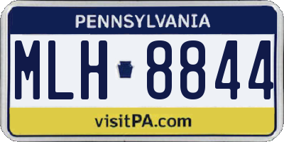 PA license plate MLH8844