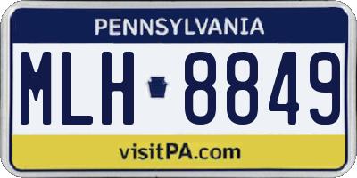PA license plate MLH8849