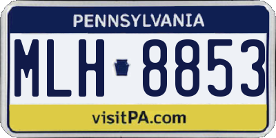 PA license plate MLH8853
