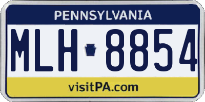 PA license plate MLH8854