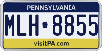 PA license plate MLH8855