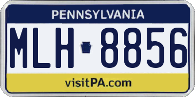 PA license plate MLH8856