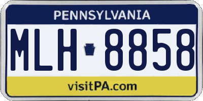 PA license plate MLH8858