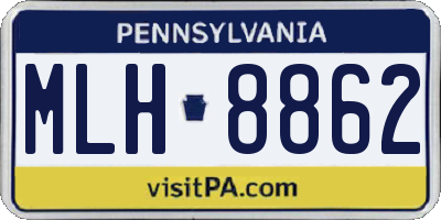 PA license plate MLH8862