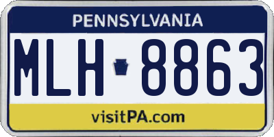 PA license plate MLH8863