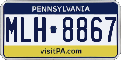 PA license plate MLH8867