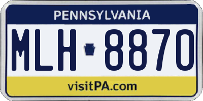 PA license plate MLH8870