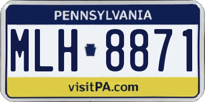 PA license plate MLH8871