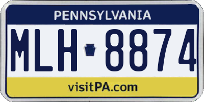 PA license plate MLH8874