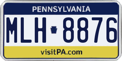 PA license plate MLH8876