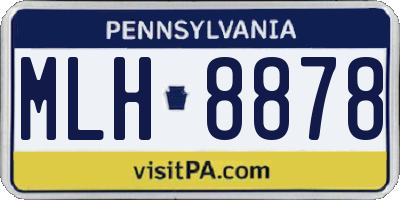 PA license plate MLH8878