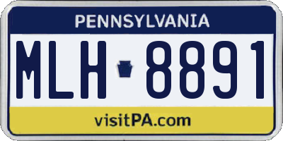 PA license plate MLH8891