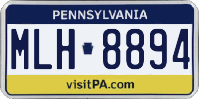 PA license plate MLH8894