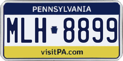 PA license plate MLH8899
