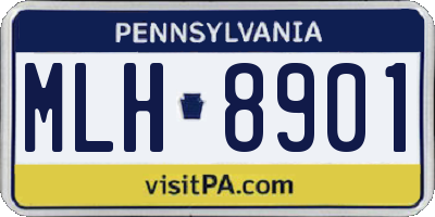 PA license plate MLH8901