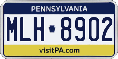PA license plate MLH8902