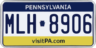PA license plate MLH8906