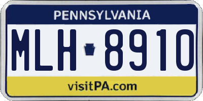 PA license plate MLH8910