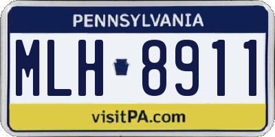 PA license plate MLH8911