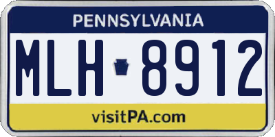 PA license plate MLH8912