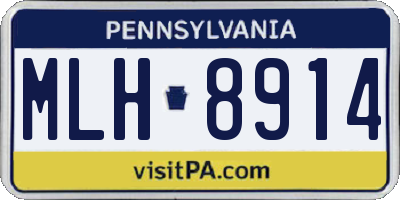 PA license plate MLH8914