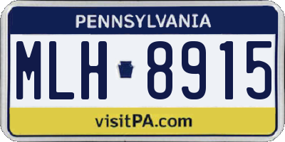 PA license plate MLH8915