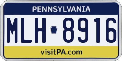 PA license plate MLH8916