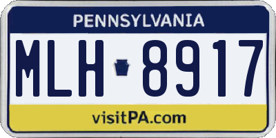 PA license plate MLH8917