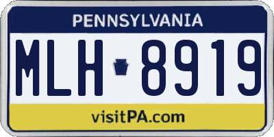 PA license plate MLH8919