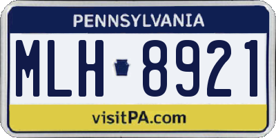 PA license plate MLH8921