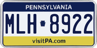 PA license plate MLH8922