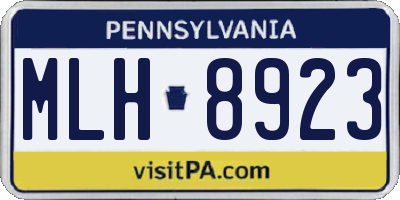 PA license plate MLH8923