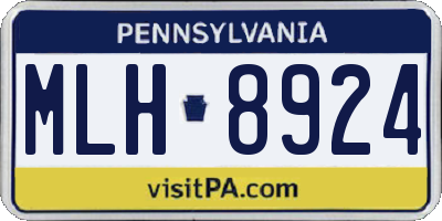 PA license plate MLH8924