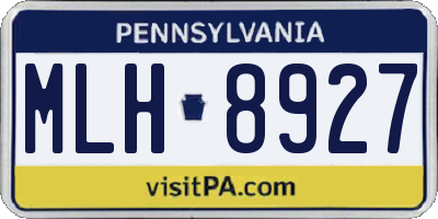 PA license plate MLH8927