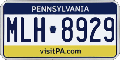 PA license plate MLH8929