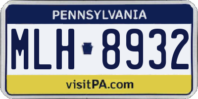 PA license plate MLH8932