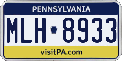 PA license plate MLH8933