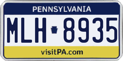 PA license plate MLH8935