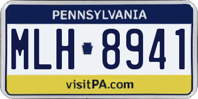 PA license plate MLH8941