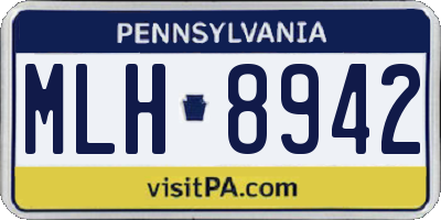 PA license plate MLH8942